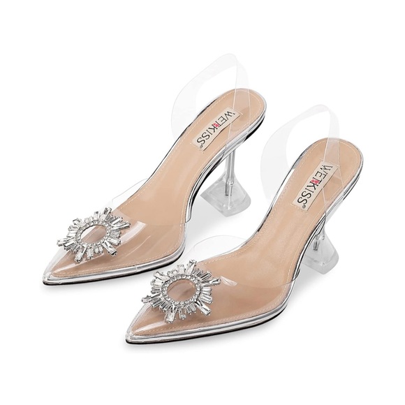 NWOT Party Clear Heels Shoes - Picture 1 of 4